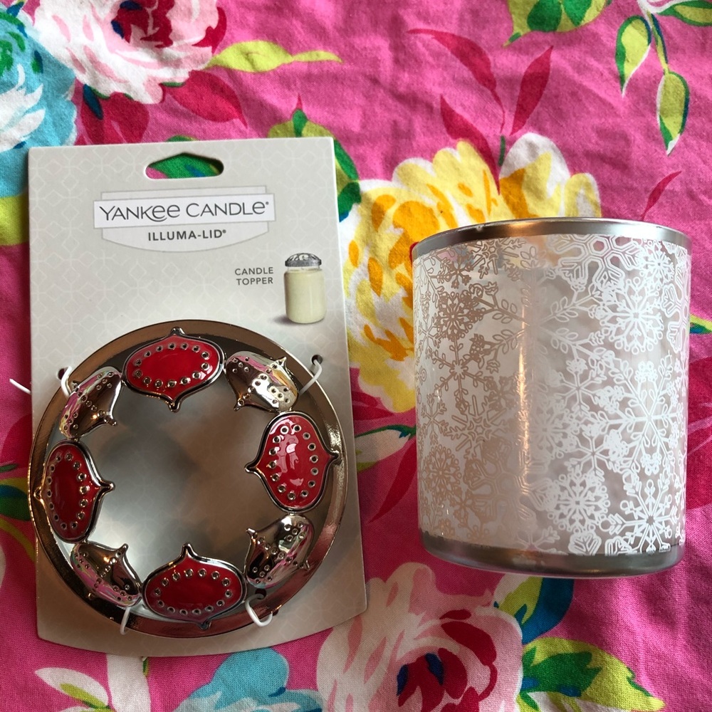 Yankee Candle Topper and Small candle holder